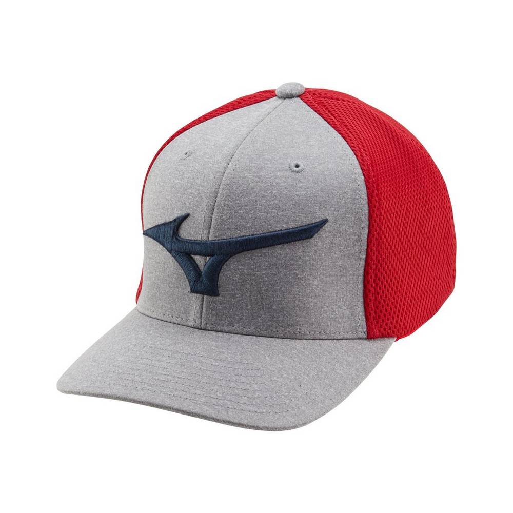 Mizuno Men's Fitted Meshback Golf Hat Red/Navy (260309-HGE)